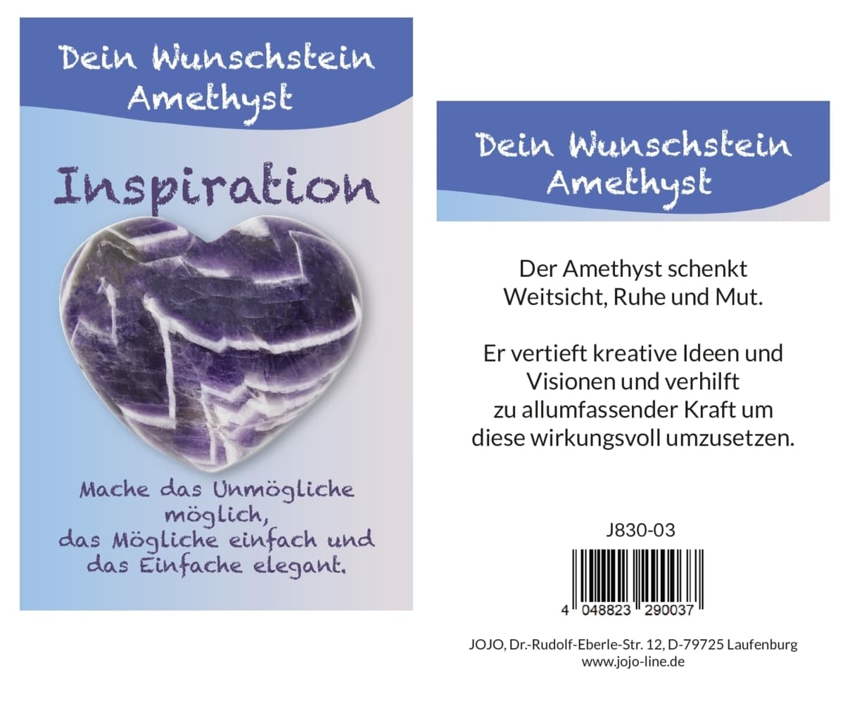 Amethyst Taschensteinherz Wunschstein, J836-03