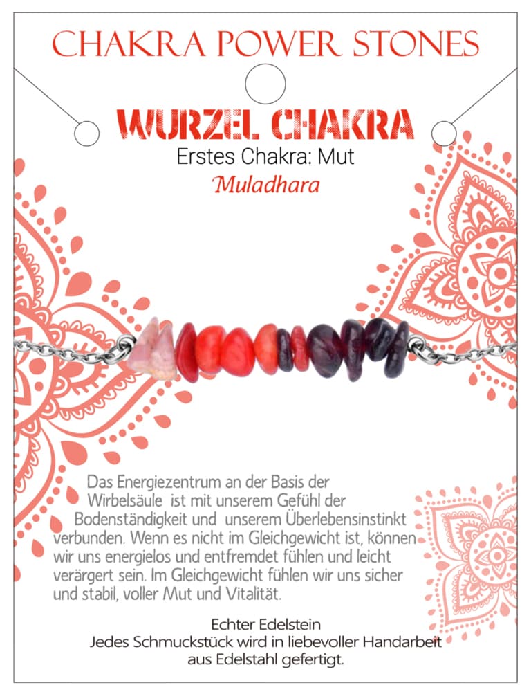 Wurzel Chakra - Mut - Armband, J711-01