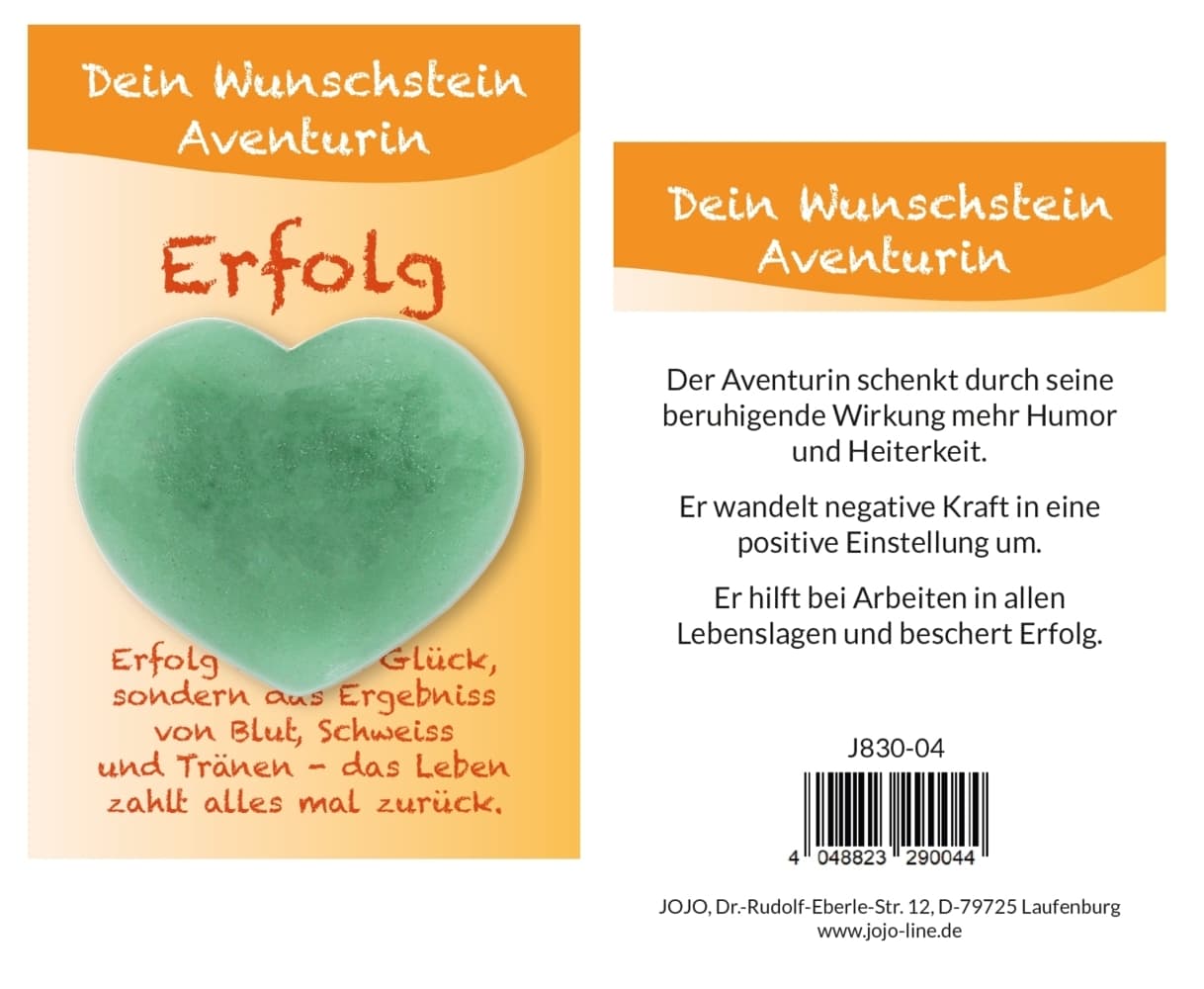 Aventurin Taschensteinherz Wunschstein, J836-04