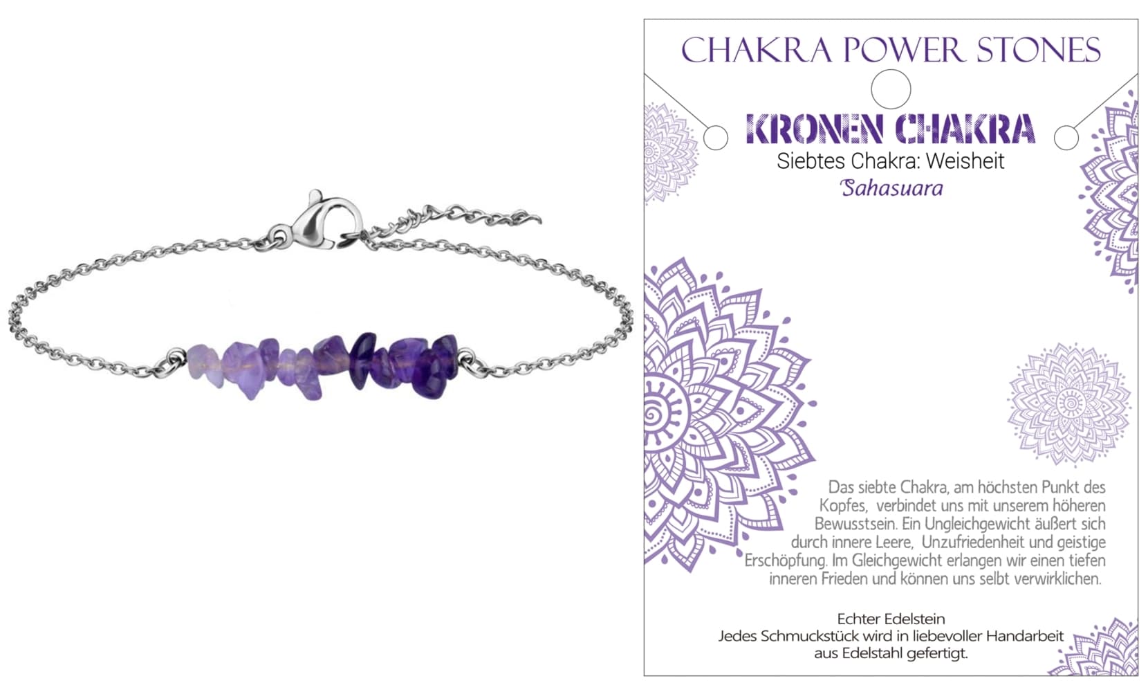 Kronen Chakra - Weisheit - Armband, J711-07
