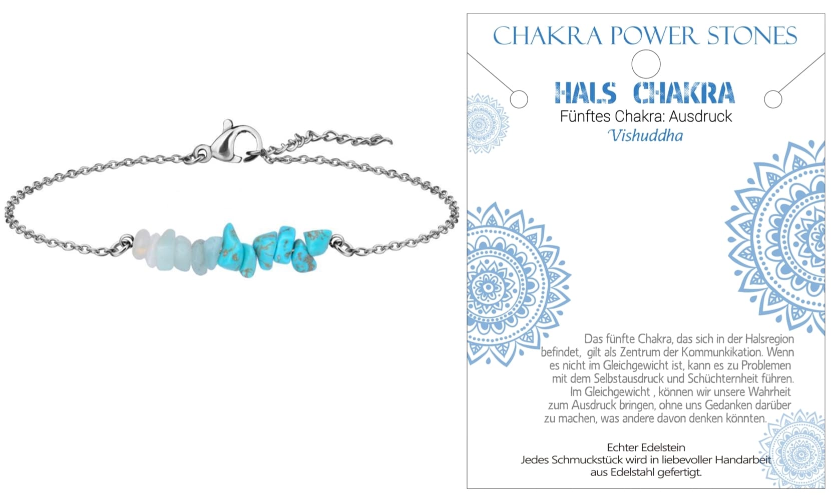 Hals Chakra - Ausdruck - Armband, J711-05