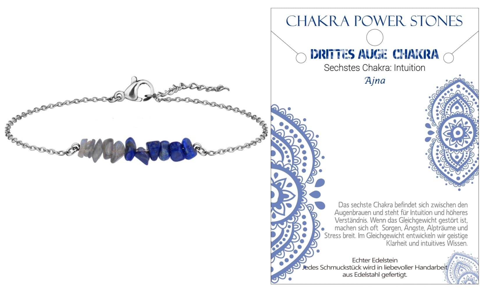 Drittes Auge Chakra - Intuition - Armband, J711-06