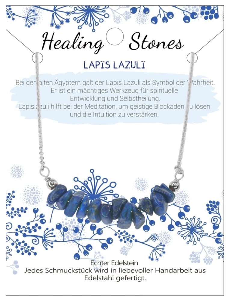 Lapis Lazuli Healing Stone Edelstahlkette, J702-01