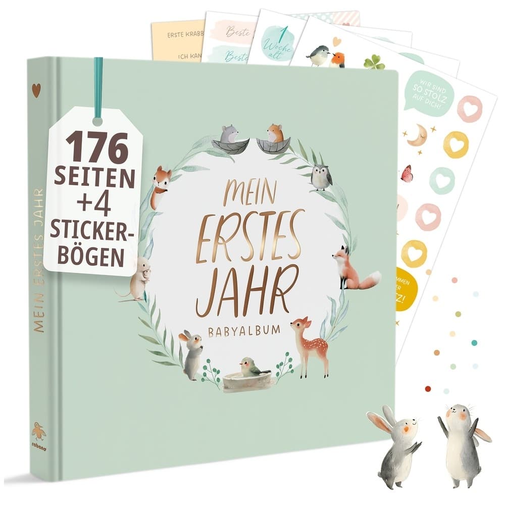 Babyalbum Premium Natur - Mint (groß)