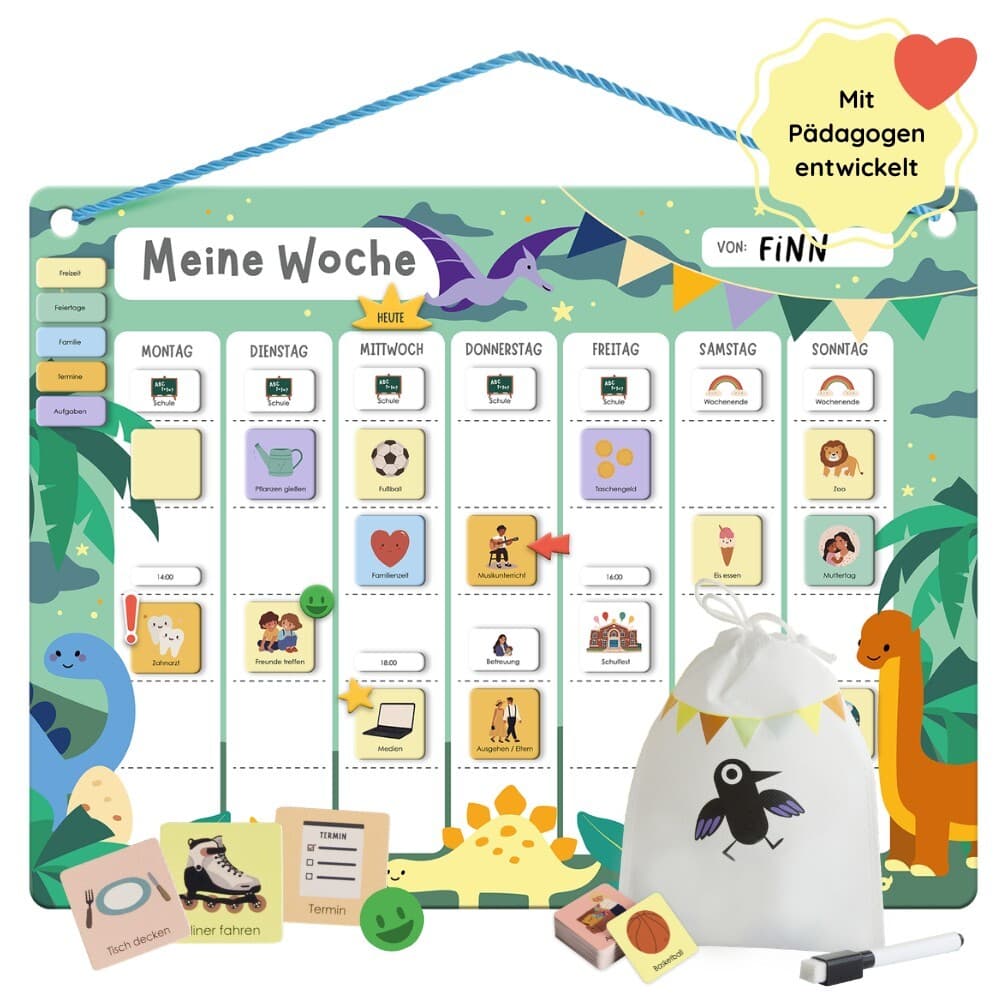 Wochenplaner für Kinder Safari - Dino