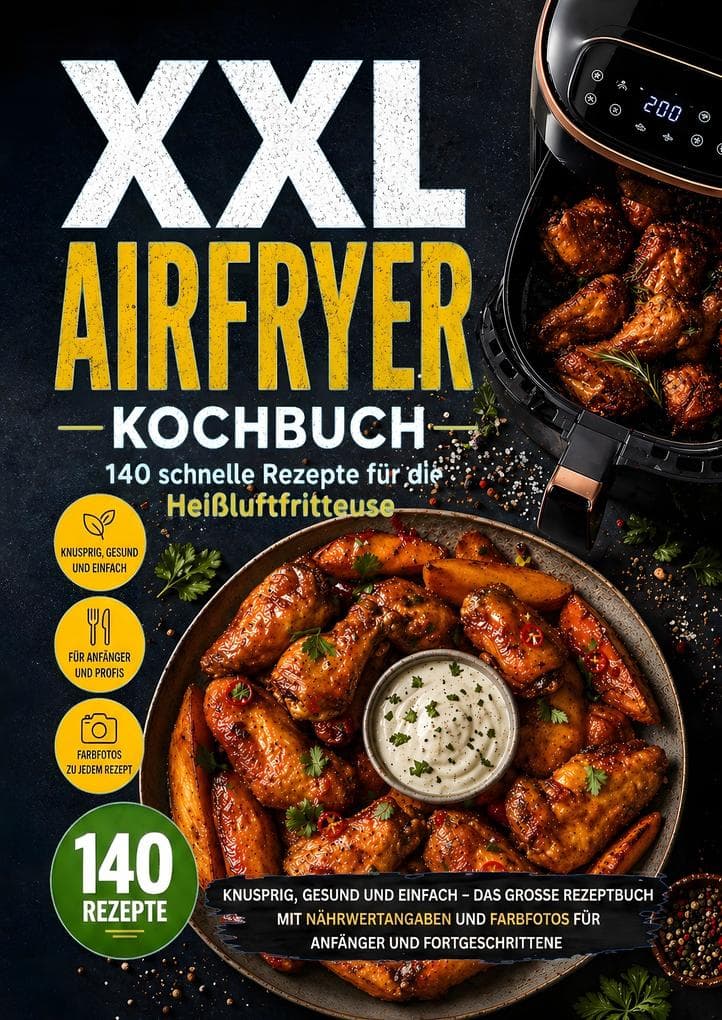XXL Airfryer Kochbuch: 140 schnelle Rezepte für die Heißluftfritteuse