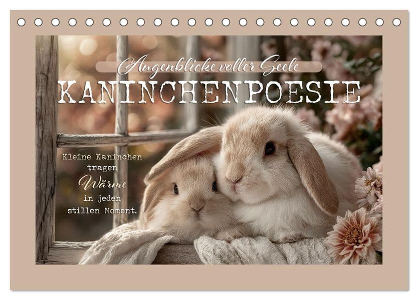 Kaninchenpoesie - Augenblicke voller Seele (Tischkalender 2027 DIN A5 quer), CALVENDO Monatskalender: Wo Kaninchenliebe Geschichten erzählt