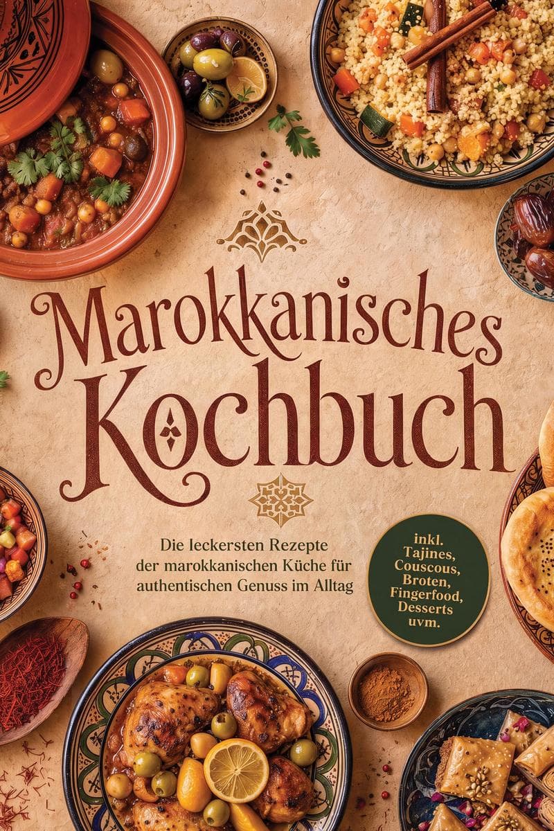 Marokkanisches Kochbuch: Die leckersten Rezepte der marokkanischen Küche für authentischen Genuss im Alltag - inkl. Tajines, Couscous, Broten, Fingerfood, Desserts uvm.