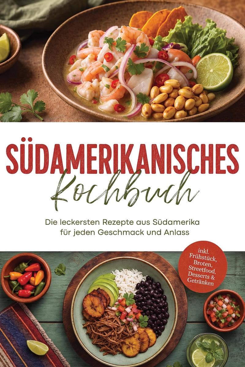 Südamerikanisches Kochbuch: Die leckersten Rezepte aus Südamerika für jeden Geschmack und Anlass - inkl. Frühstück, Broten, Streetfood, Desserts & Getränken