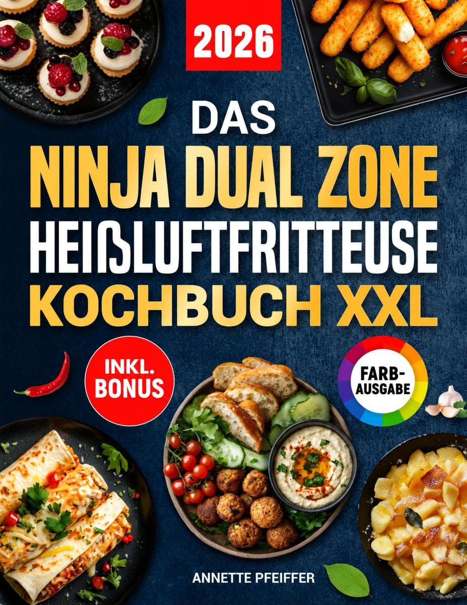 Das Ninja Dual Zone Heißluftfritteuse Kochbuch XXL