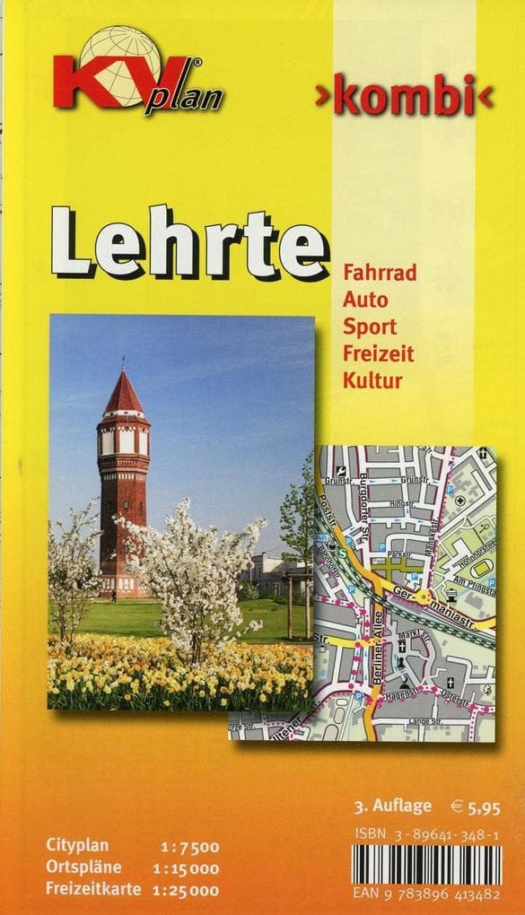Lehrte, KVplan, Radkarte/Freizeitkarte/Stadtplan, 1:25.000 / 1:15.000 / 1:7.500