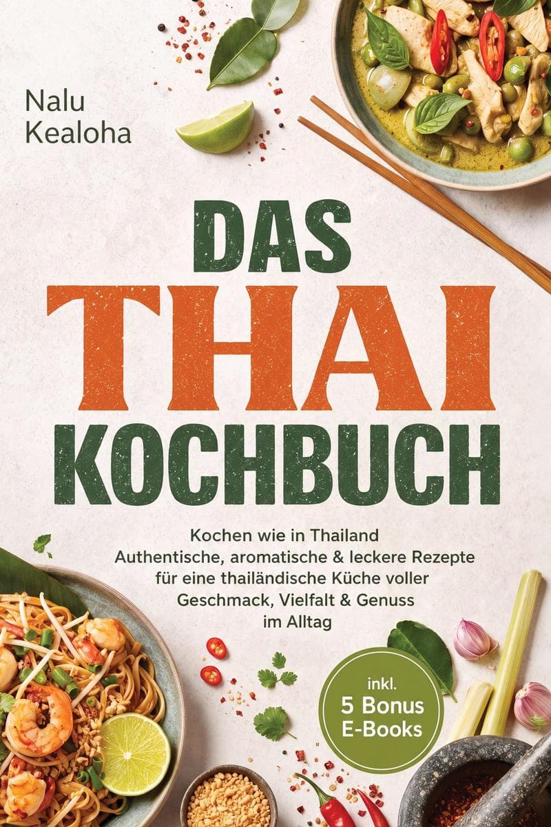 Das Thai Kochbuch: Kochen wie in Thailand - Authentische, aromatische & leckere Rezepte für eine thailändische Küche voller Geschmack, Vielfalt & Genuss im Alltag - inkl. 5 Bonus-E-Books