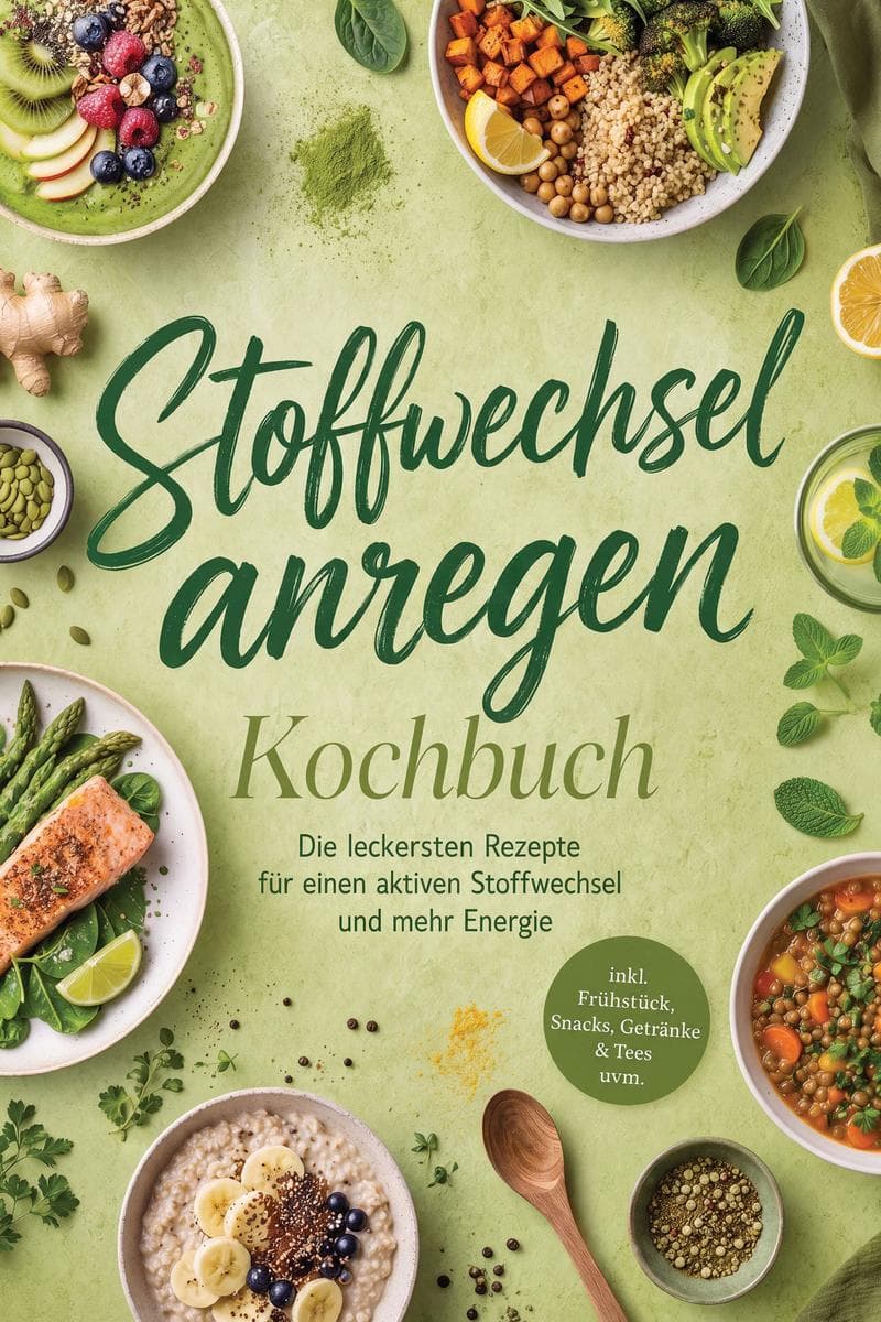 Stoffwechsel anregen Kochbuch: Die leckersten Rezepte für einen aktiven Stoffwechsel und mehr Energie - inkl. Frühstück, Snacks, Getränke & Tees uvm.