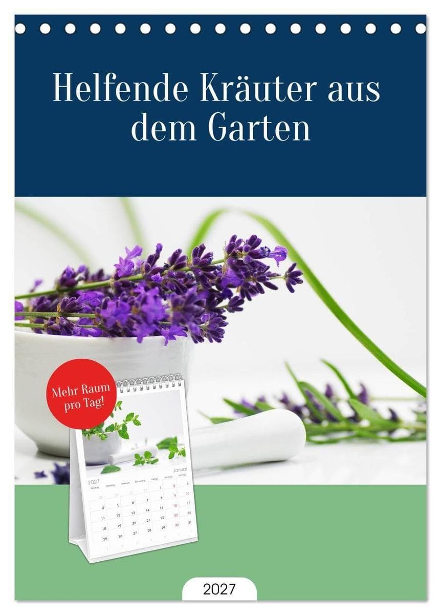 Tischplaner 2027 - Helfende Kräuter aus dem Garten (A5 Tischkalender zum Aufstellen) CALVENDO