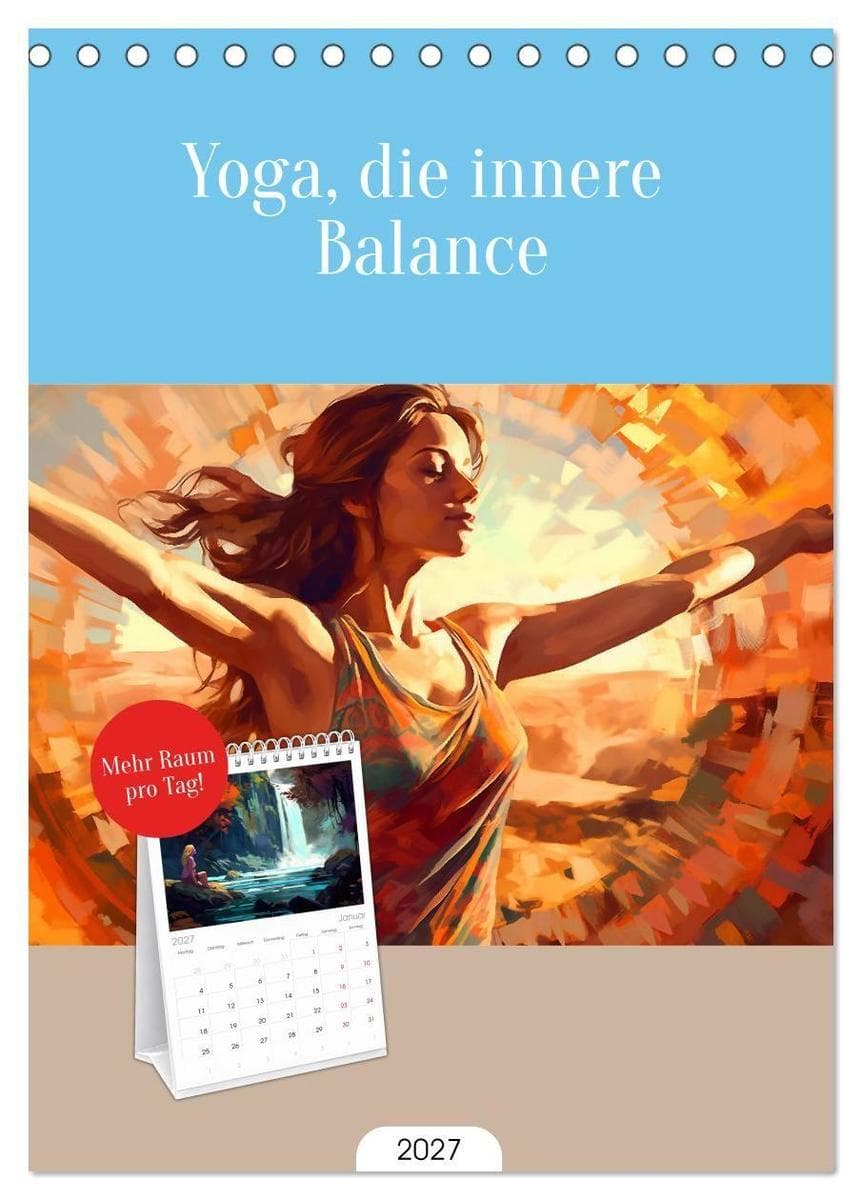 Tischplaner 2027 - Yoga, die innere Balance (A5 Tischkalender zum Aufstellen) CALVENDO