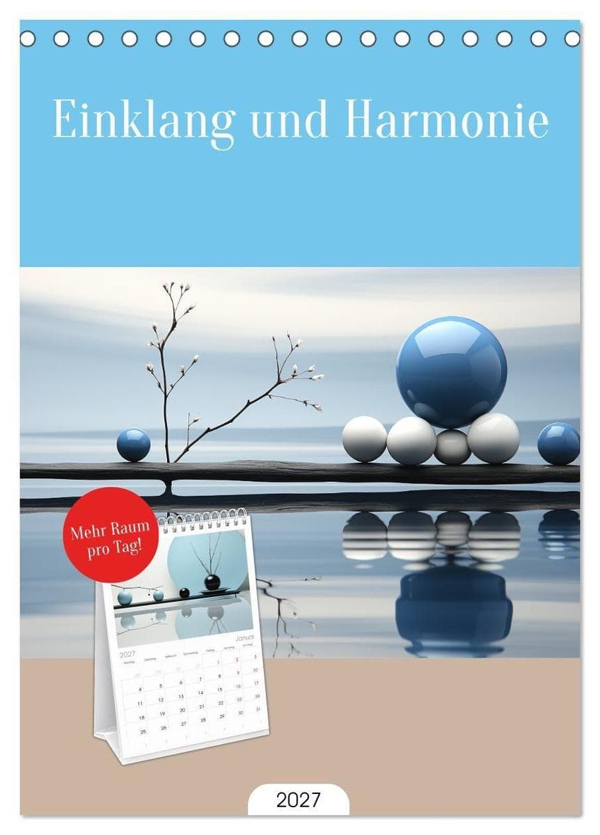 Tischplaner 2027 - Einklang und Harmonie (A5 Tischkalender zum Aufstellen) CALVENDO