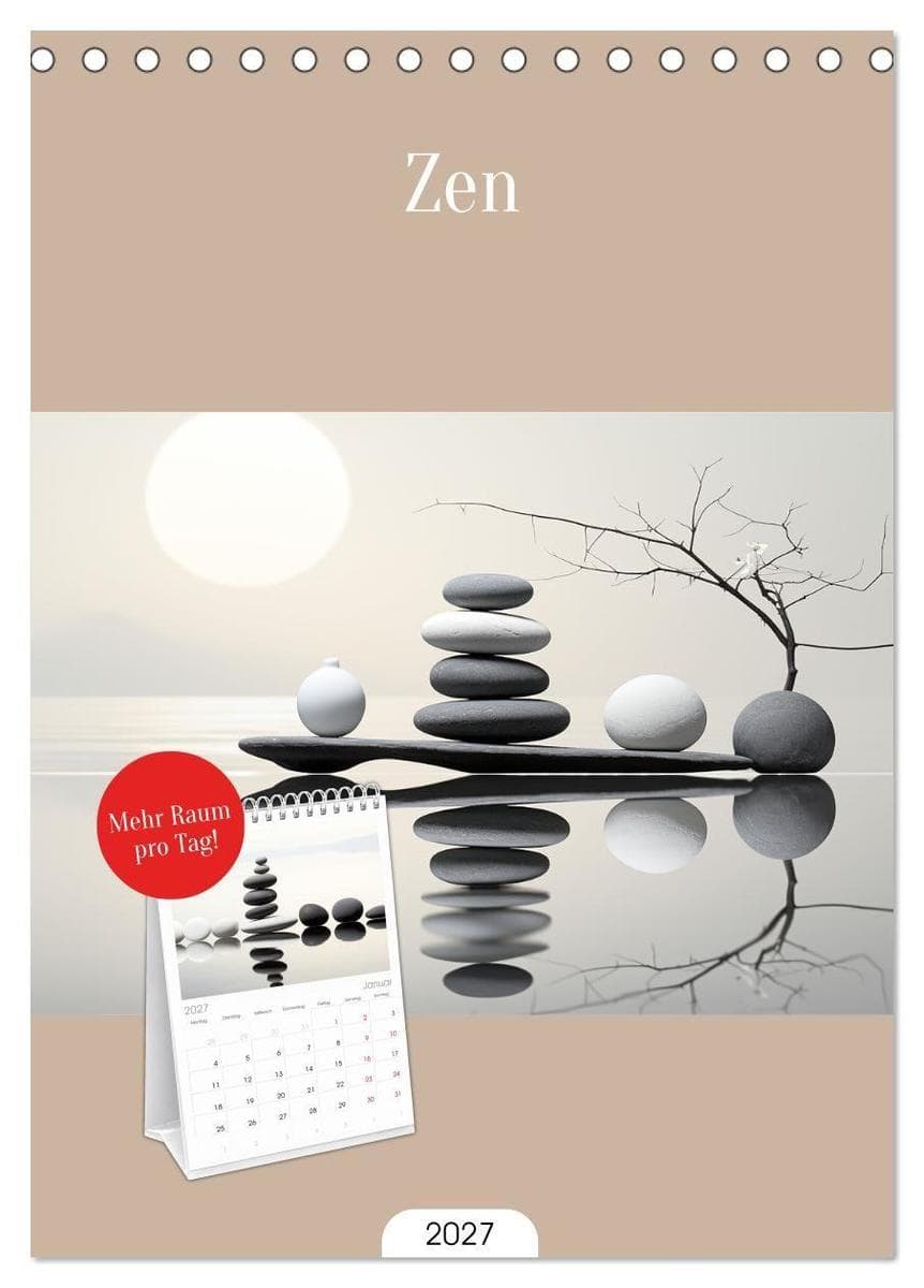 Tischplaner 2027 - Zen (A5 Tischkalender zum Aufstellen) CALVENDO