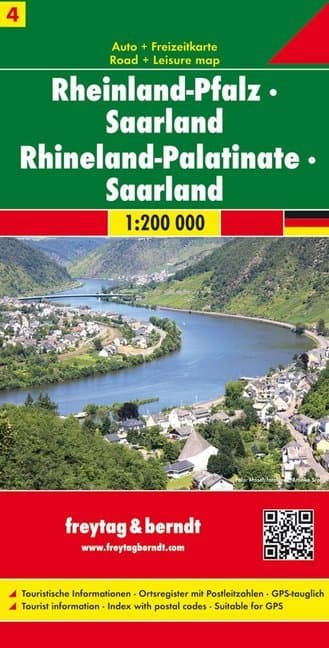 Rheinland Pfalz - Saarland, Autokarte 1:200.000. Rhénanie-Palatinat, Sarre / Renania-Palatinato, Saa