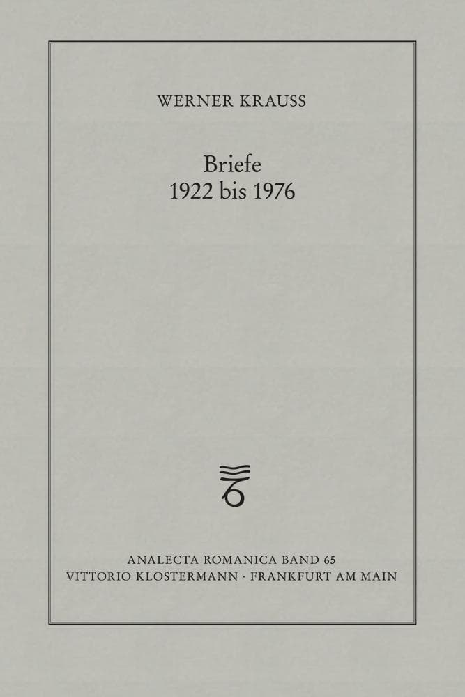 Briefe 1922 bis 1976