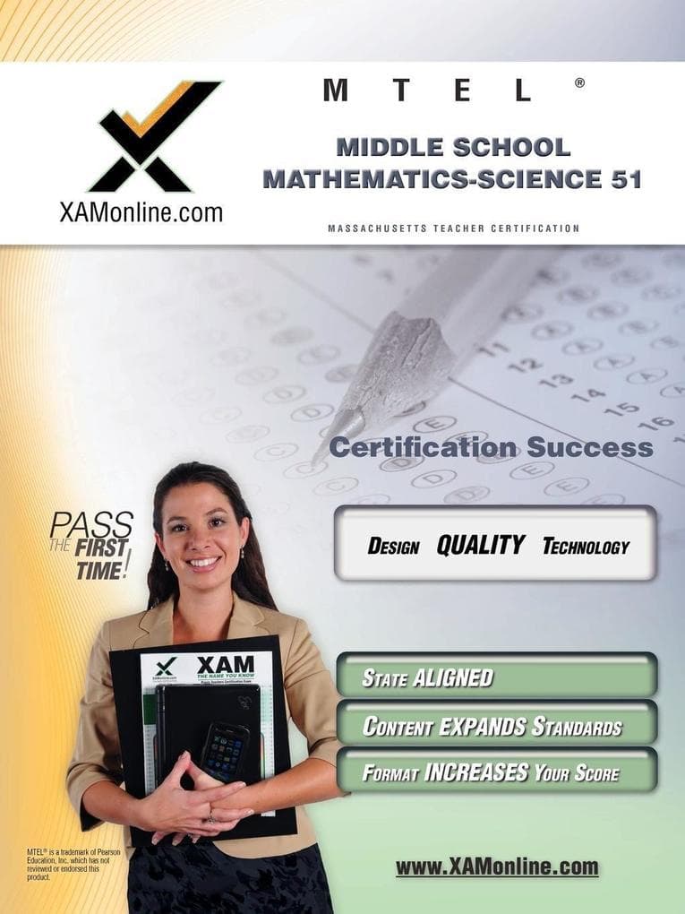 MTEL Middle School Mathematics/Science 51 Teacher Certification Test Prep Study Guide