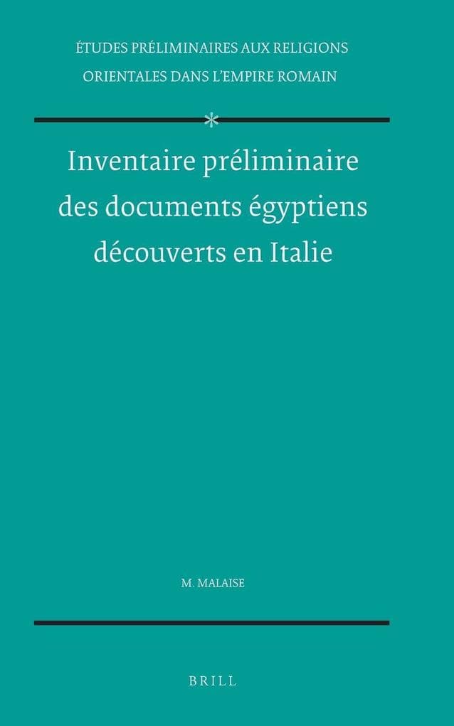 Inventaire préliminaire des documents égyptiens découverts en Italie