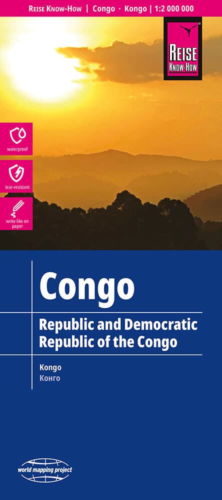 Reise Know-How Landkarte Kongo / Congo (1:2.000.000). Republic & Democratic Republic of the Congo. R