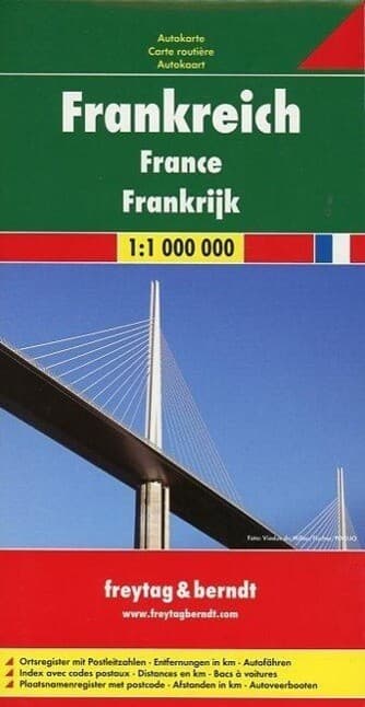 Frankreich, Autokarte 1:1.000.000, freytag & berndt
