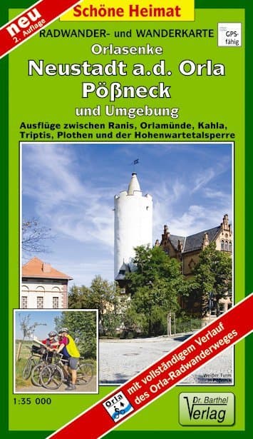 Orlasenke, Neustadt a.d. Orla, Pößneck und Umgebung 1 : 35 000. Radwander- und Wanderkarte