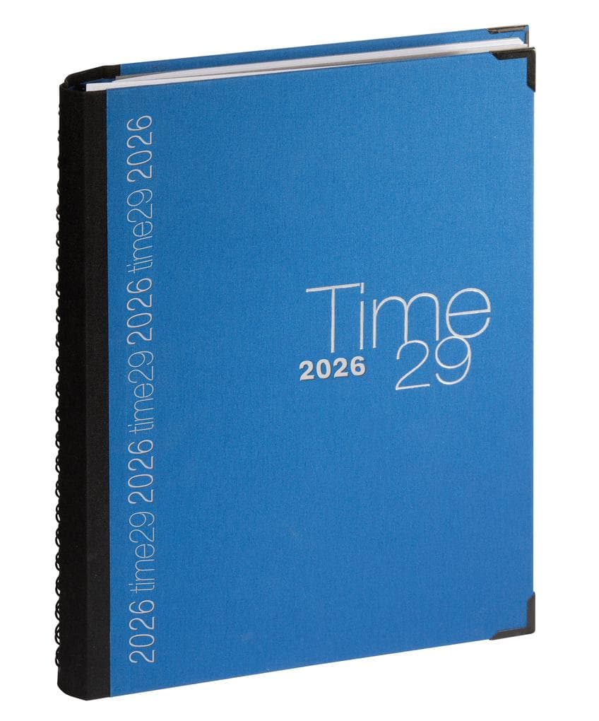 Time 29 mit Spirale 2 Farbe blau 2026