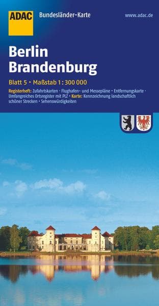 ADAC BundesländerKarte Deutschland Blatt 5 Berlin, Brandenburg 1:300 000