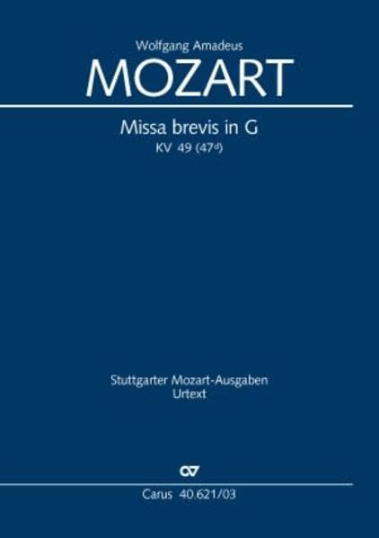 Missa brevis in G (Klavierauszug)
