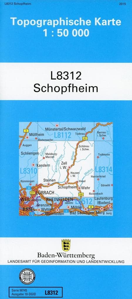 Topographische Karte Baden-Württemberg, Zivilmilitärische Ausgabe - Hohentengen am Hochrhein