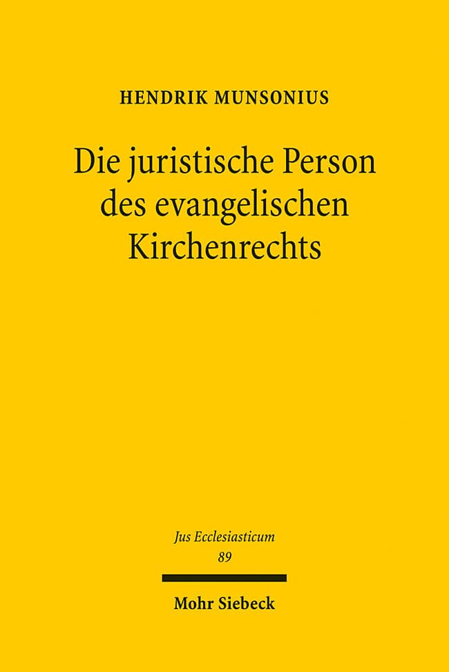 Die juristische Person des evangelischen Kirchenrechts