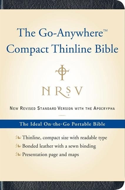 NRSV, The Go-Anywhere Compact Thinline Bible with the Apocrypha, Bonded Leather, Navy