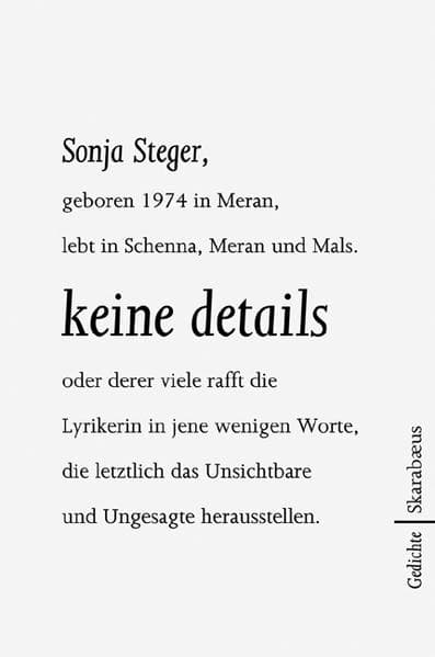 keine details: Gedichte