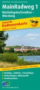 Main-Radweg 1, Bischofsgrün/Creußen - Würzburg. Radwanderkarte 1 : 50 000