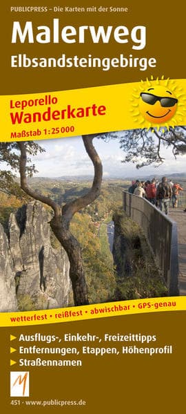 Malerweg Elbsandsteingebirge 1:25 000