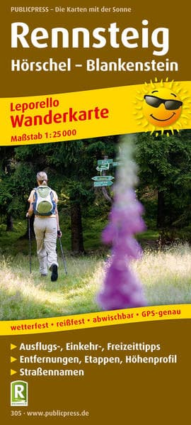 Wanderkarte Rennsteig 1 : 25 000