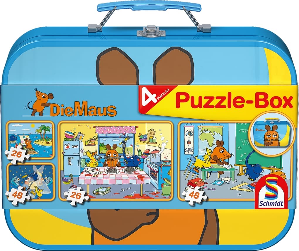 Die Maus. Puzzle-Box 2 x 26, 2 x 48 Teile