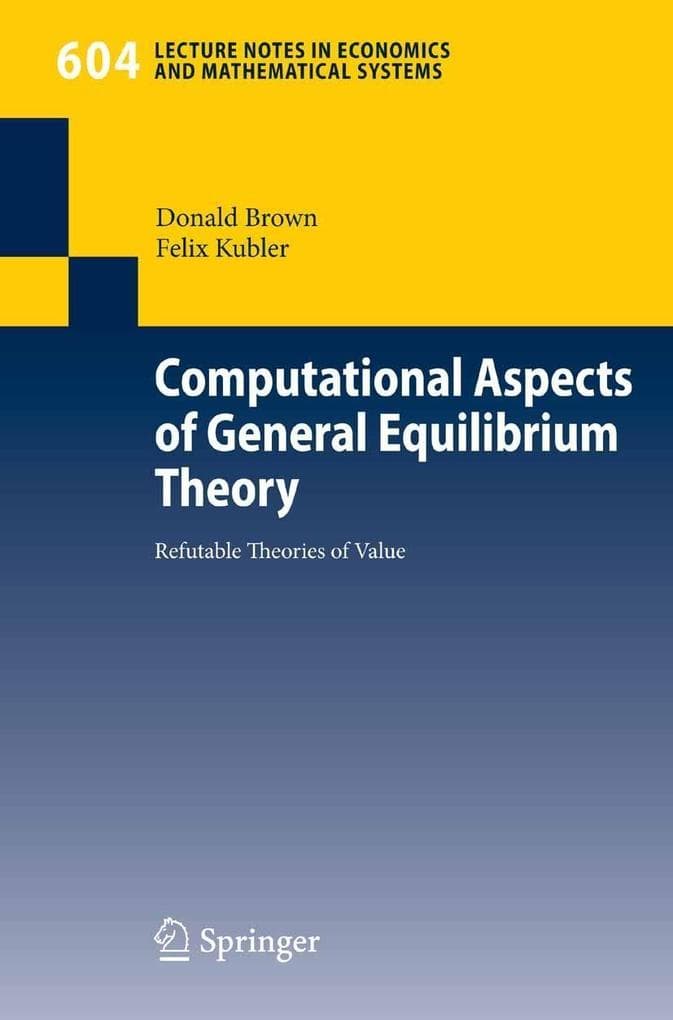 Computational Aspects of General Equilibrium Theory