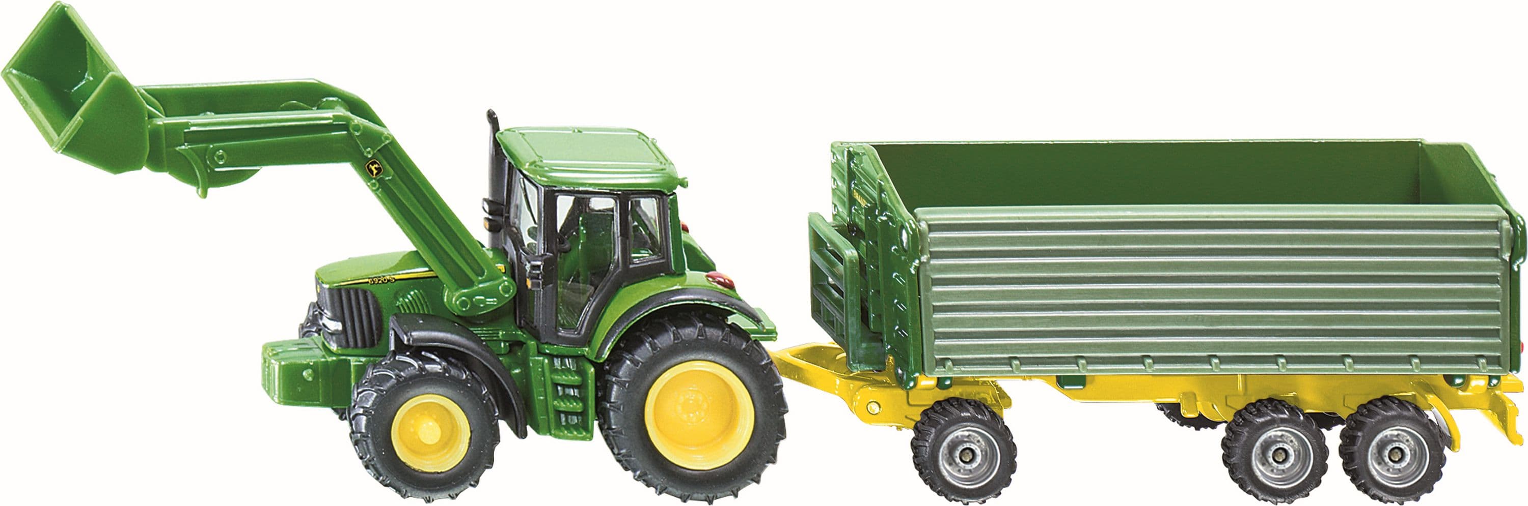 SIKU Farmer - John Deere mit Frontlader und Anhänger