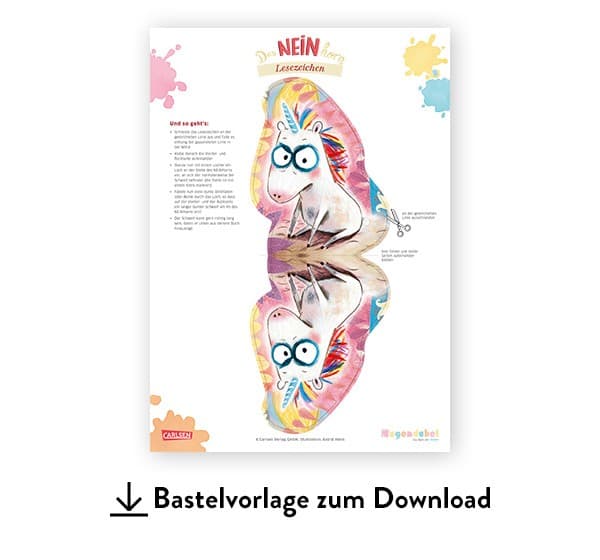 Bastelvorlage Neinhorn Lesezeichen