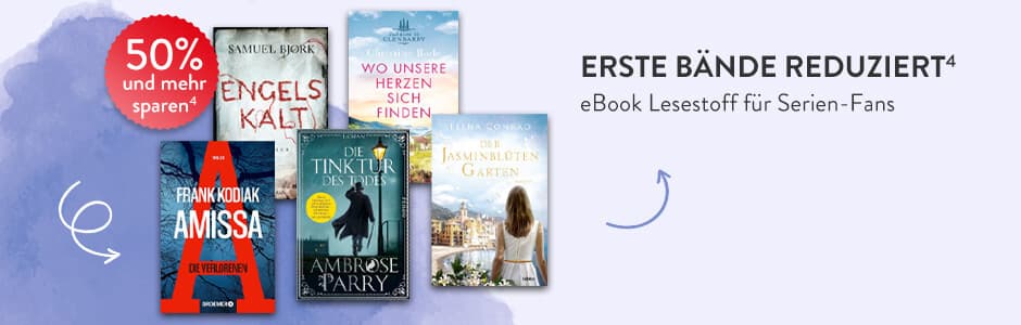 Erste Bände reduziert: eBook Lesestoff für Serien-Fans bei Hugendubel