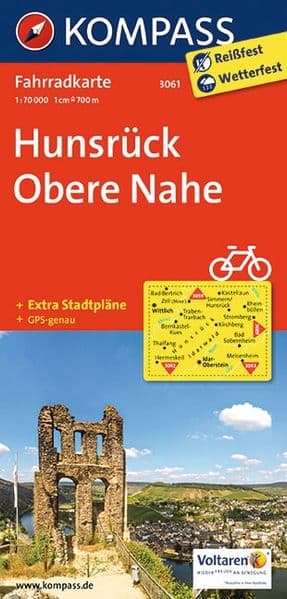 KOMPASS Fahrradkarte 3061 Hunsrück, Obere Nahe 1:70.000