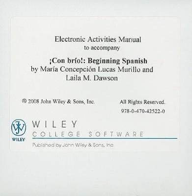 Con Brio: Beginning Spanish, Electronic Activities Manual