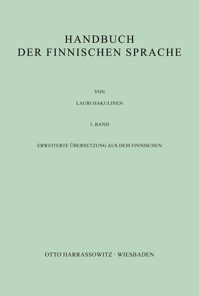 Handbuch der finnischen Sprache. 1. Band