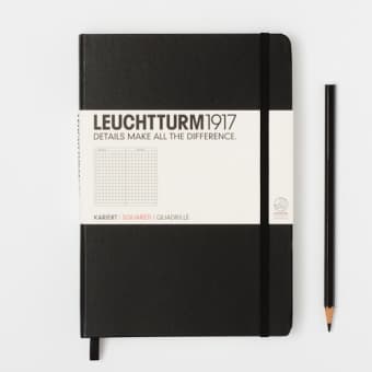 Notizbuch Medium Classic, kariert, schwarz
