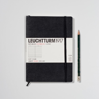 Notizbuch Medium Softcover, liniert, schwarz