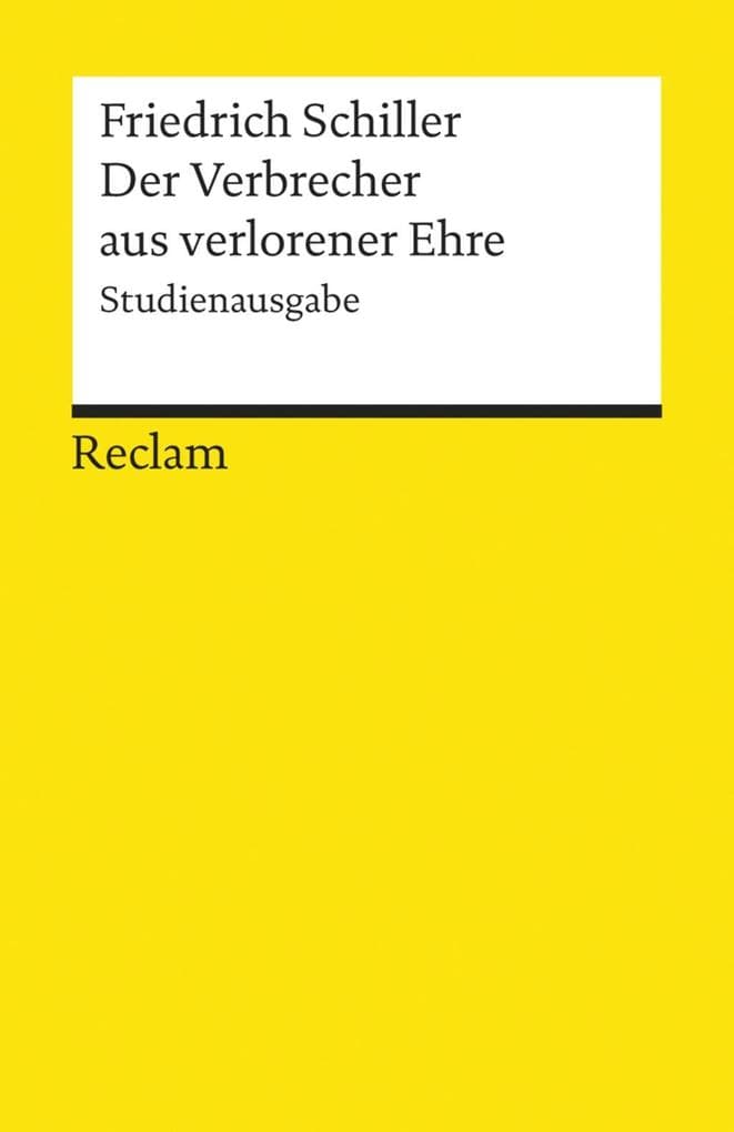 Der Verbrecher aus verlorener Ehre. Studienausgabe
