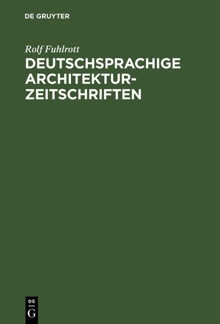 Deutschsprachige Architektur-Zeitschriften